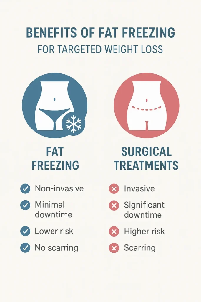 graphic showing the benefits of fat freezing Buxton