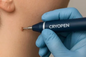 Person receiving skin tag removal Buxton